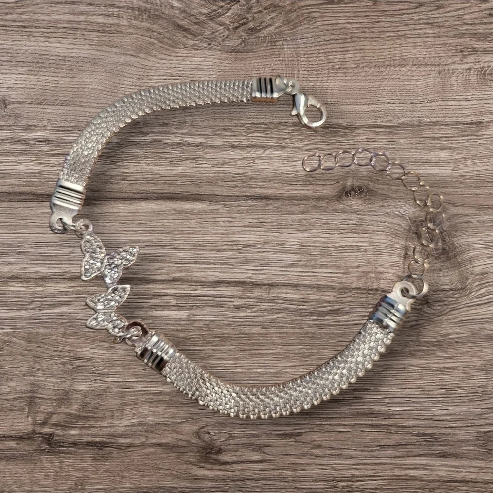 🩷3 for $15: 2-Piece Silver & Crystal Bracelets, 1 Butterfly & 1 Moon, 7
